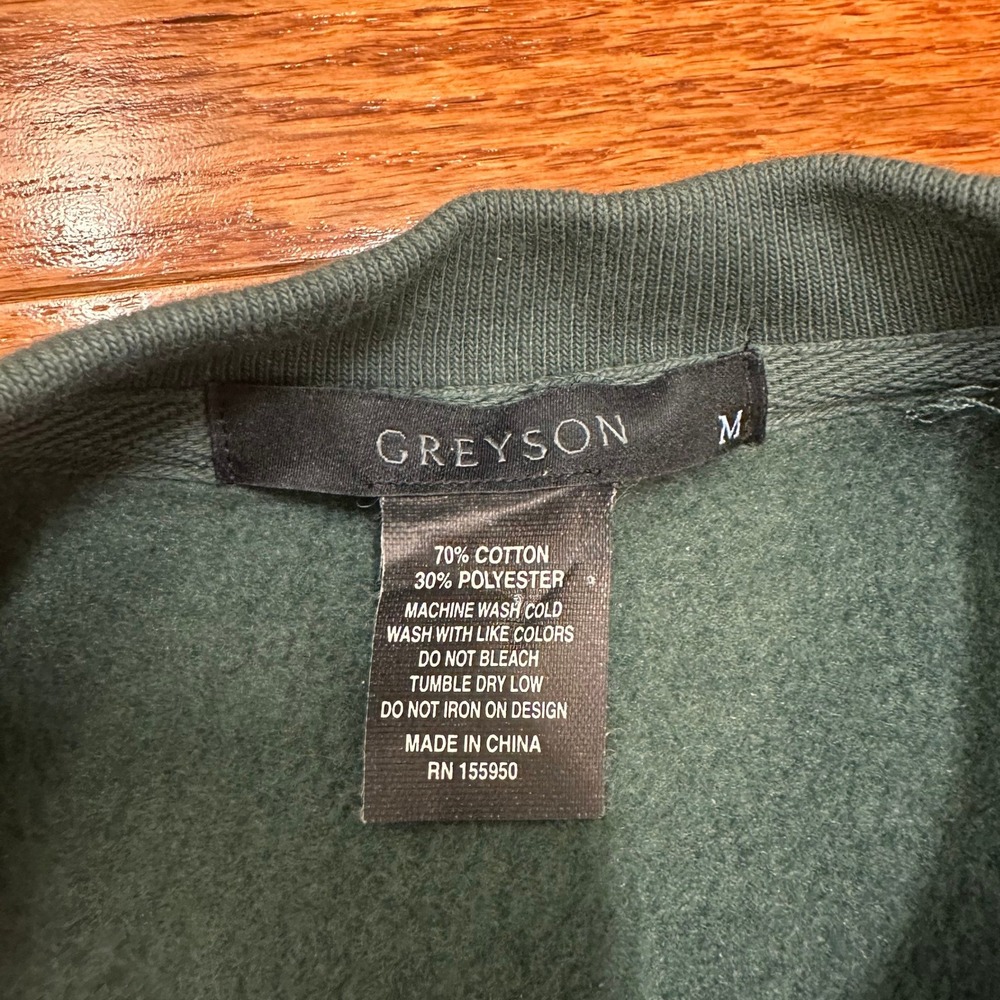 Greyson Tributary Golf Club Teton Valley Crewneck Sweatshirt Mens Medium Green - Picture 5 of 11